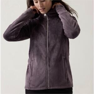 Athleta Purple Women Double Cozy Karma Recover Full Zip Jacket Size Large